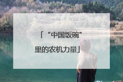“中国饭碗”里的农机力量